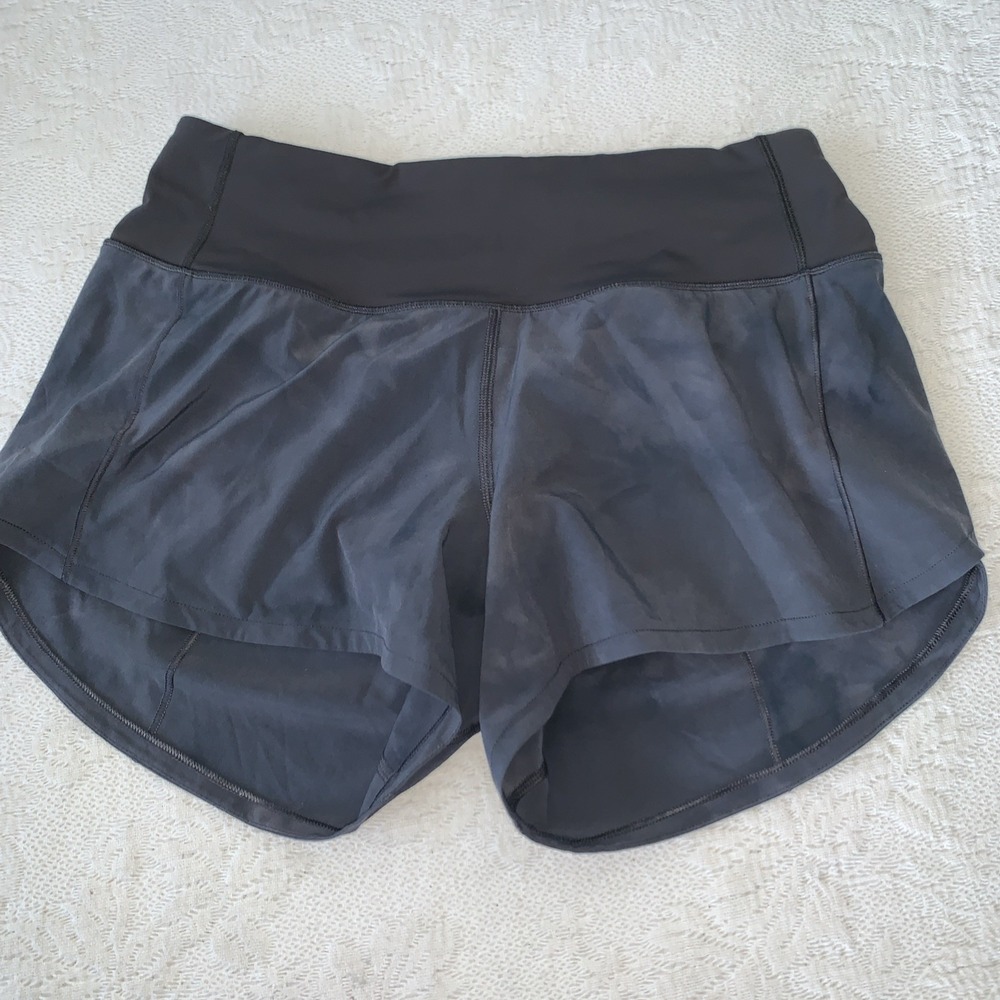 Lululemon Shorts Womens 4 Gray Speed Up Mid‎ Rise 4 Inch Tie Dye W7CC5T Workout